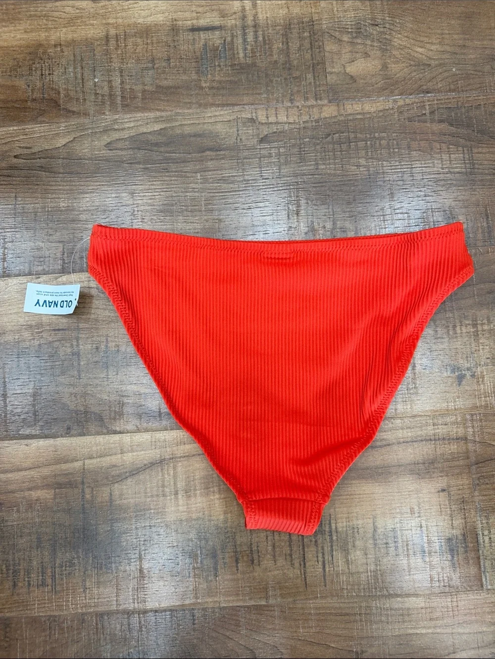 Old Navy Red Ribbed Bikini Bottom